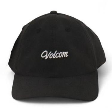Imagem de Boné Volcom Dad Hat Cursive - Preto (Aba Dura)-Unissex