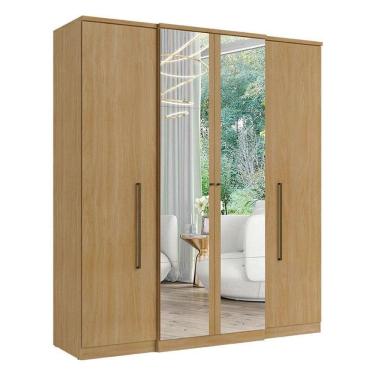 Imagem de Guarda Roupa Casal Splendore Plus Glass 4 Portas Nogal Acetinado - Thb