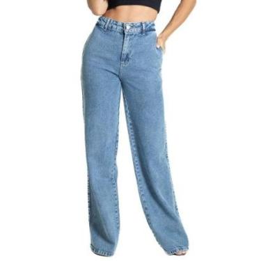 Imagem de Calça Jeans Sawary Wide Leg - 280910 - Azul medio 38-Feminino