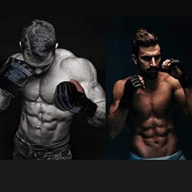 Imagem de Generic Luvas de Ginástica Pretas, Luvas Esportivas de Meio Dedo, Ergonômicas, Couro Pu, Saco de Pancadas, para Treinamento, Exercício