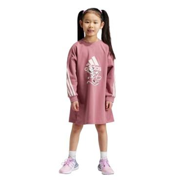 Imagem de adidas Vestido infantil da Minnie e Margarida da Disney, Pré-amado carmesim/Sandy Pink Met./Sandy Pink, 3 Anos