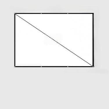 Imagem de Tela de projetor 16:9 branca anti-luz moldura preta de 84-150 polegadas com furo metal home theater(100 polegadas-1 und)
