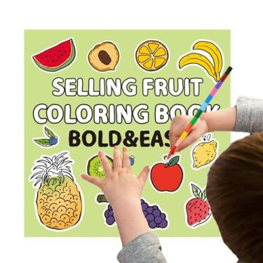 Imagem de Livro para colorir de frutas para crianças,Livro para colorir de frutas para crianças,Livro para colorir educativo de frutas | Livro de desenho para colorir fácil e divertido de 40 páginas para crianç