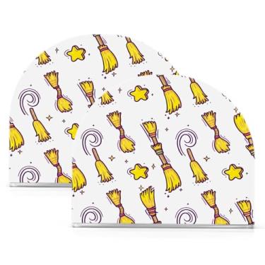 Imagem de Wassud Vassouras mágicas com suporte de guardanapo acrílico estrela, dispensador de guardanapo de papel moderno em forma de U para mesa, cozinha, sala de jantar, bancada 2 peças (comporta 50-60