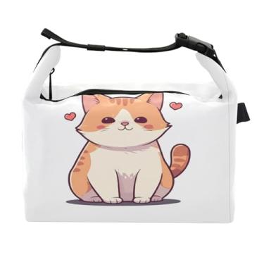 Imagem de STAYTOP Lancheira de desenho animado de gato com fivela de alça, lancheira isolada para meninos e meninas, lancheira térmica para trabalho escolar