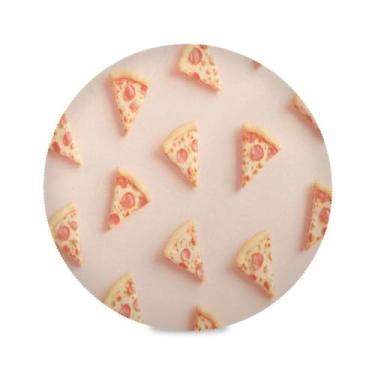 Imagem de Wassud Jogo americano fatias de pizza tapetes de mesa redondos para cozinha e jantar tapetes laváveis resistentes ao calor decoração de mesa 39 cm
