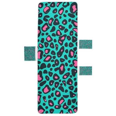 Imagem de STAYTOP Linda capa de toalha de espreguiçadeira com textura de estampa de leopardo, capa de espreguiçadeira macia, capas de cadeira de praia com bolsos para jardim ao ar livre, pátio, pátio, banhos de