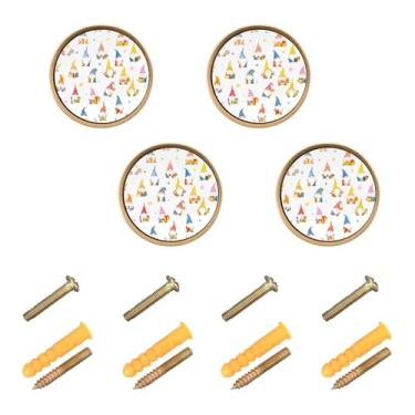 Imagem de Burbuja Puxadores de armário de cozinha Gnomos, pacote com 4, puxadores redondos de 3,5 cm, puxadores de cômoda com parafusos para armários de cozinha, quarto, armário