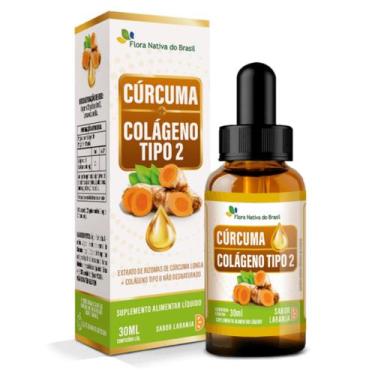 Imagem de Cúrcuma + Colágeno Tipo 2 30ml Sabor Laranja Flora Nativa - Flora Nati
