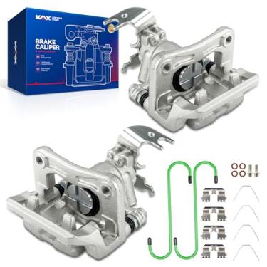 Imagem de KAX Conjunto de pinça de freio a disco traseiro esquerdo e direito com suporte serve para Honda Accord 2008 2009 2010 2011 2012, serve para Acura TSX 2009-2014, número de substituição 19B3358 19B3359