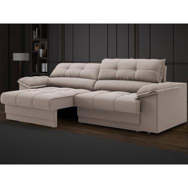 Imagem de Sofá com Carregador USB e Molas no Assento Retrátil Reclinável Mimo 2,30m Velosuede - NETSOFAS