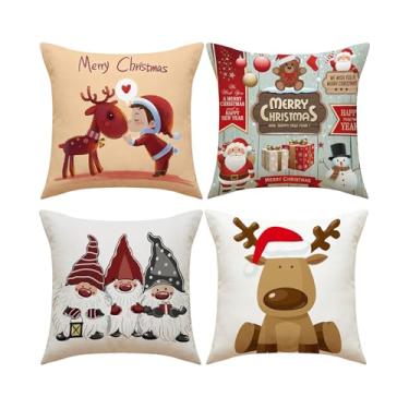 Imagem de Funda de Travesseiro Nova Almofada Capa Cartoon Pai Cervo Linho Impressão Digital Decorativa Presente para Casa Respirável Macia Lavável à Máquina Fec