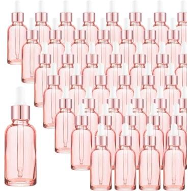 Imagem de Easeen Pacote com 24 frascos conta-gotas de vidro rosa de 118 ml, frascos conta-gotas com conta-gotas de vidro para óleos essenciais, perfumes (120 ml, rosa rosa)