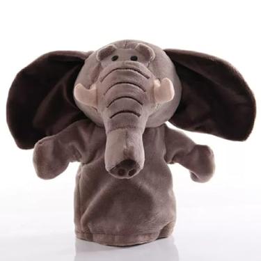 Imagem de Fantoche De Mão Pelúcia Animal Elefante, Ideal Para Entretenimento E Criatividade 25cm