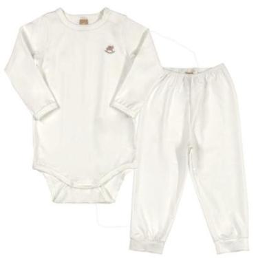 Imagem de Kit Pijama Térmico Body e Calça Bebê Energy Thermo Dry Natural Up Baby-Unissex