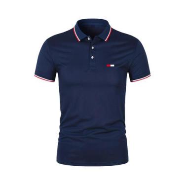 Imagem de Camisa Polo Masculina plus Size De Algodão Casual De Verão Com Estampa