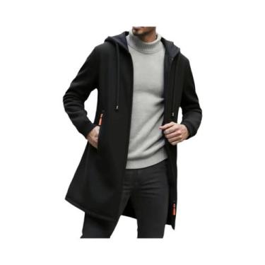 Imagem de Jaqueta De Moletom Masculina Com Capuz E Zíper, Manga Longa, Quente, C