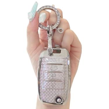 Imagem de TPU de diamante branco compatível com KIA RIO 3/K2/K3/K4/K5/Sportege/Picanto/Optima/Soul/Sorento/Forte/Stinger/Cerato/Flip Car Key Case Cover(B1)