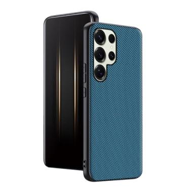 Imagem de Capa fina para Samsung Galaxy S25/S25 Plus/S25 Ultra, textura de fibra de carbono, fosca, anti-impressões digitais, revestimento de fibra antiarranhões