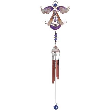 Imagem de ICE ARMOR Estátua de sino de vento de cobre e pedra de 58,4 cm de comprimento, enfeite de escultura, decoração de jardim, ideias de decoração para inauguração de casa, feriados e aniversários, ótima