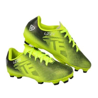 Imagem de Chuteira Campo Adulto Nova UZ + Meião + Relógio - Uzze, Amarelo, 41