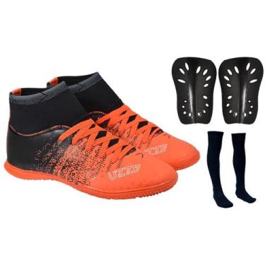 Imagem de Chuteira Futsal Futebol Botinha Costurada Salão Quadra Cano Alto + Mei