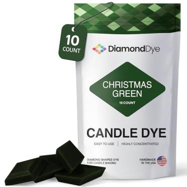 Imagem de Tinta de vela verde natalina – Feito nos EUA – Corantes premium – Altamente concentrados – Cores populares para parafina ou cera de soja – Ótimo para profissionais ou amadores – 10 chips de tinta