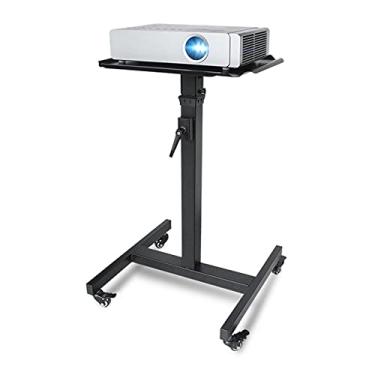 Imagem de XIANGGUI 1983 Suportes para projetores, suporte para projetor, suporte de chão com rodas tamanho da placa de 33 cm a 40 cm, altura ajustável até 128 cm