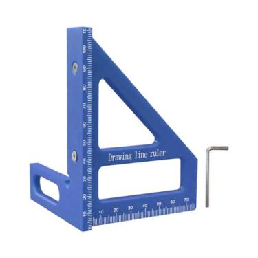Imagem de 45 graus 90 graus Régua Plástica Multiângulo, Esquadro Para Marcenaria