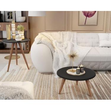 Imagem de 2 Mesa Tampo 52cm Centro Tati Pé 30cm e 60cm Palito Tripe  - Jthome, P