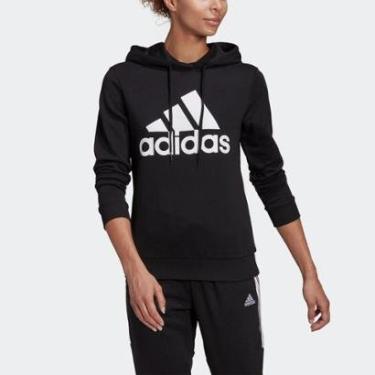 Imagem de Blusa Moletom Capuz Essentials Relaxed Logo Adidas-Feminino