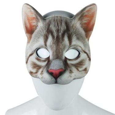 Imagem de Máscara de gato em EVA com impressão digital realista para Halloween e