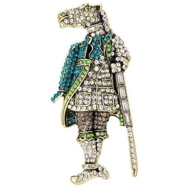 Imagem de Broche Vintage Knight Horse Head com strass - yiweisai