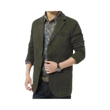 Imagem de Blazer Casual De Algodão Solto Para Homens De Meia-Idade, Estilo Britâ