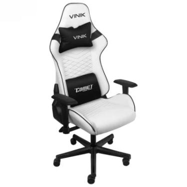 Imagem de Cadeira Gamer Comet Vinik, Branca, Ergonômica, Reclinável Com Apoio De Braço 2d E Ajuste De Altura