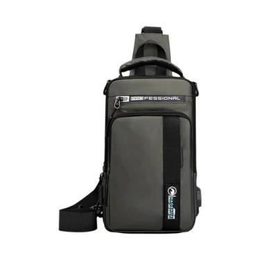 Imagem de Mochila Masculina Impermeável De Nylon Com Porta USB, Pequena Bolsa De