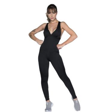 Imagem de Macacão Liso Fitness Longo Bojo Vekyo Roupa para Academia Treino Suplex Ginástica Moda Feminina-Feminino
