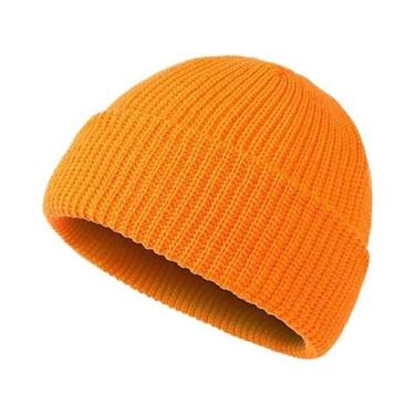 Imagem de Gorro De Lã Tricotado Unissex Quente, Cor Sólida, Estilo Moderno Para 