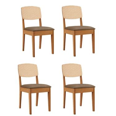 Imagem de Conjunto com 4 Cadeiras MDF Copper Premium para Sala de Jantar Moderna Mobilia