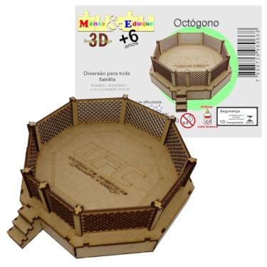 Imagem de Brinquedo Quebra Cabeça 3D Octogono UFC Mdf