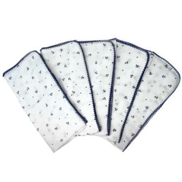Imagem de Kit Com 5 Fralda De Pano Luxo Cremer 70x70cm Com Crochê - DUGU, Mascul