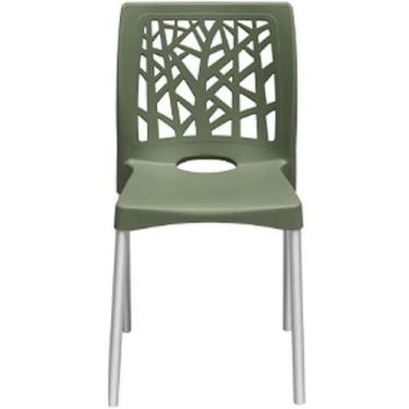 Imagem de Cadeira Nature com Pés de Alumínio Forte Plástico Cor Verde, Verde