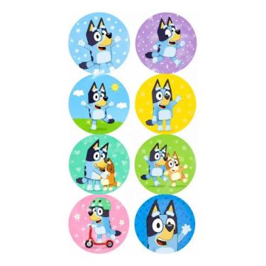 Imagem de 128 Adesivos Bluey Cachorrinho 4cm Adesivos Personalizados - Imprimax