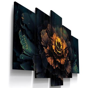 Imagem de Quadros Decorativos Flor Fractal Abstrato Sala Quarto 