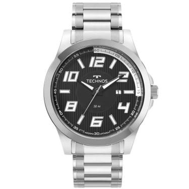 Imagem de Relógio Technos Masculino 2115KNE/1B Aço Prata Esportivo