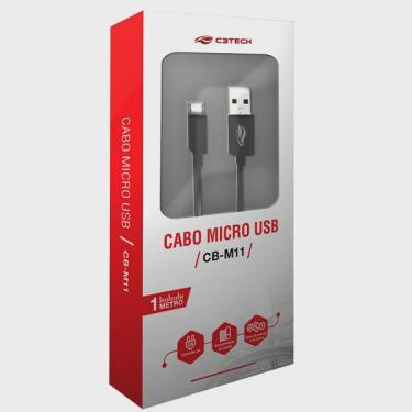 Imagem de Cabo usb-micro USB 1METRO 2AMPERS CB-M11BK C3 tech