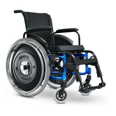 Imagem de Cadeira De Rodas Ortobras Avd Alumínio - Largura Assento 46cm - Azul