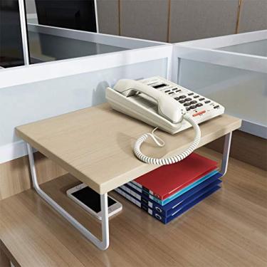 Imagem de Suporte de impressora suporte de impressora de mesa simples rack de armazenamento empilhável para impressora, laptop, tablet de mesa e suporte de telefone (1 pacote) suporte de impressora para mesa (tamanho: H 16 cm)