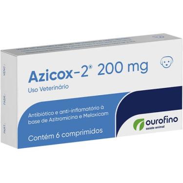 Imagem de Antibiótico e Anti-inflamatório Ouro Fino Azicox 2 de 6 Comprimidos - 200 mg