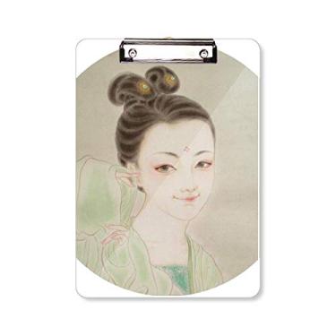 Imagem de Prancheta de pintura de beleza tradicional chinesa verde placa de suporte A4